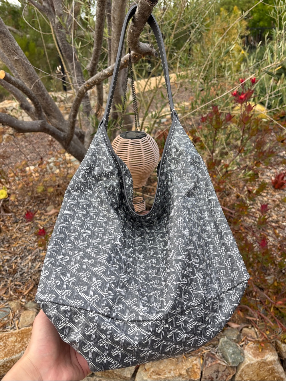 Goyard Grey Monogram Hobo Tote